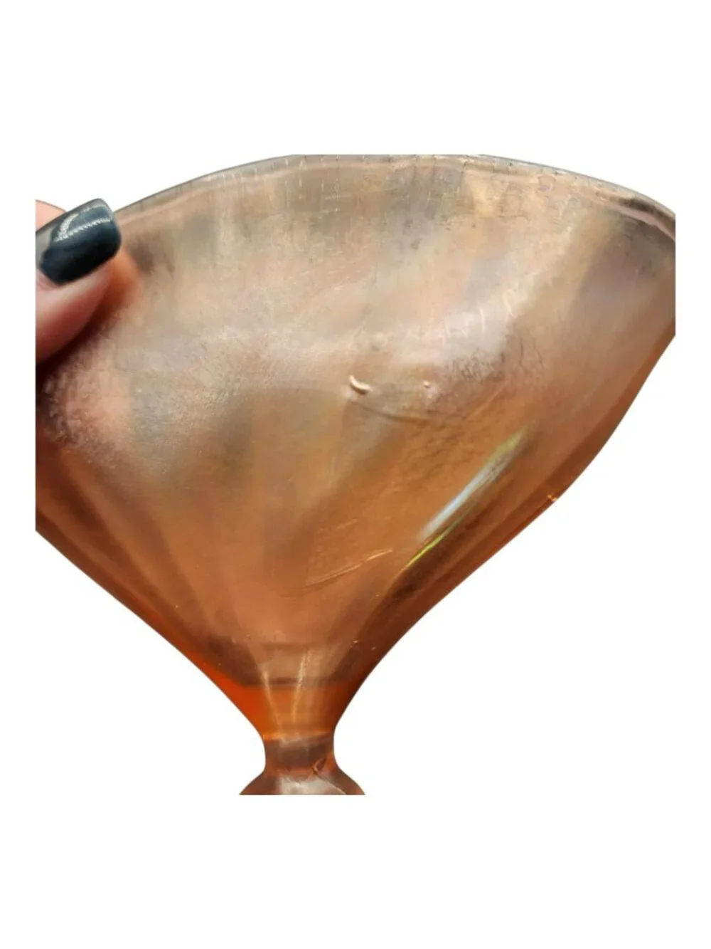 Stretch Art Glass Blush Pink Iridescent Fan Vase 5.25